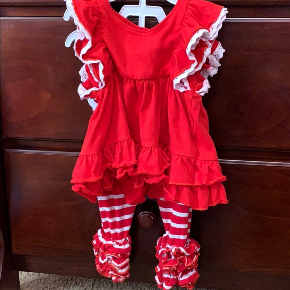 Red Tunic with Striped Icing Pants